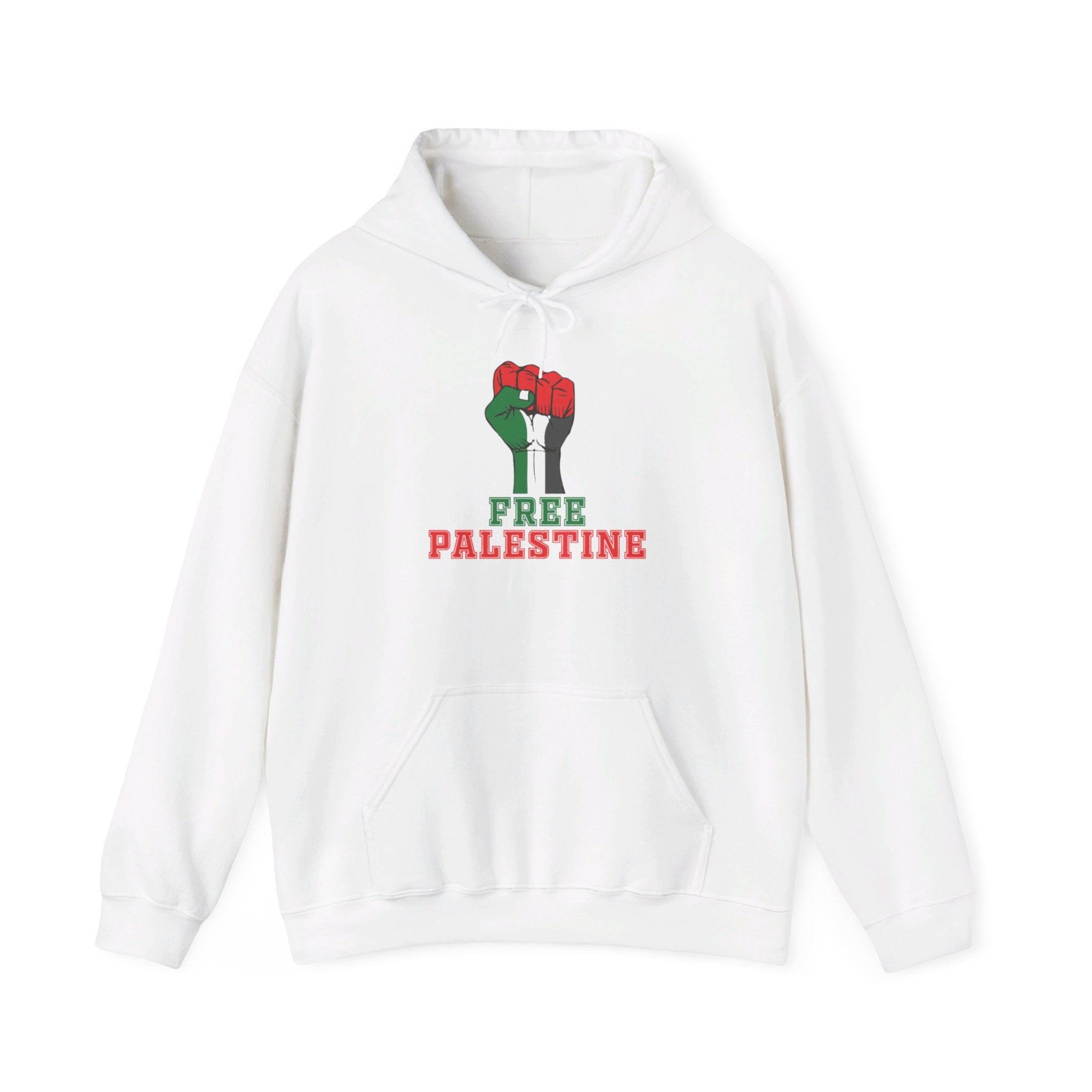 Palestine fist hoodie white