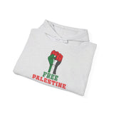 Folded Palestine fist hoodie ash