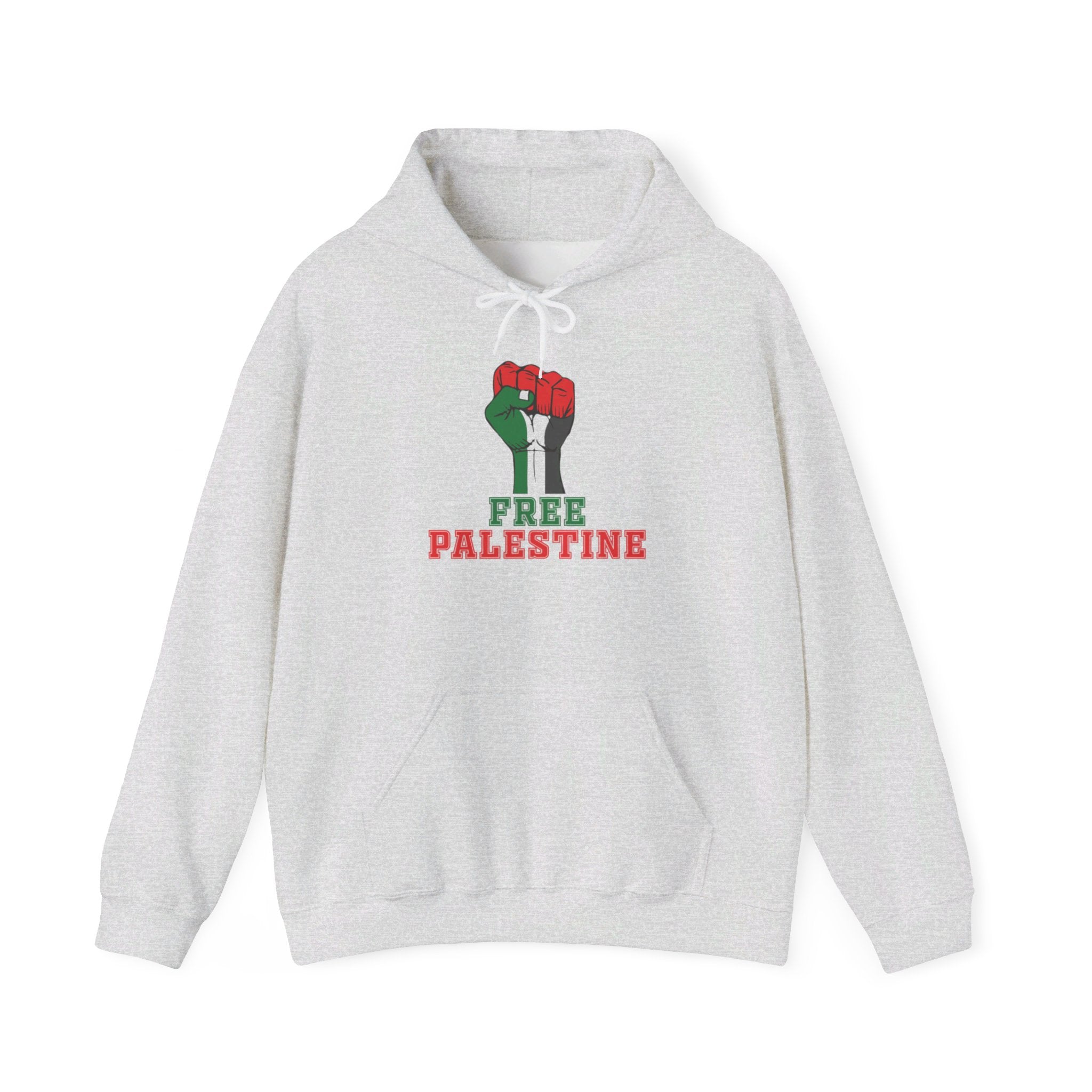 Palestine fist hoodie ash