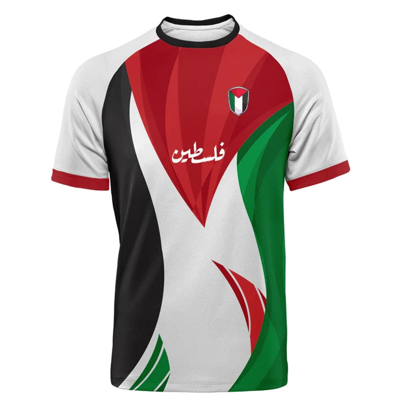 Palestine flag children's Jersey in white