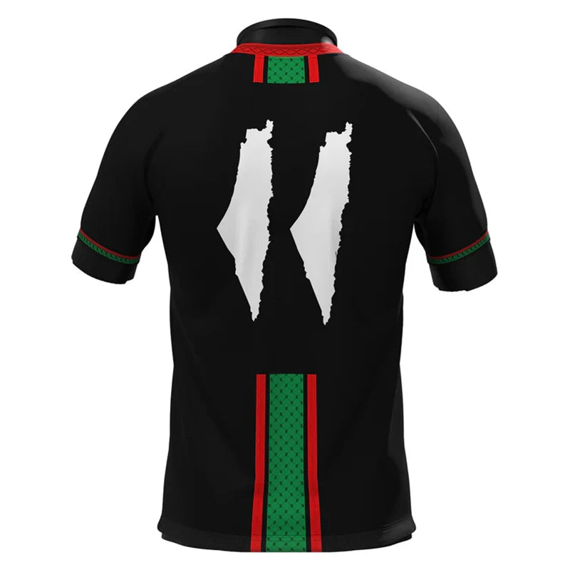 Palestine flag children's Jersey in black style 3 back view