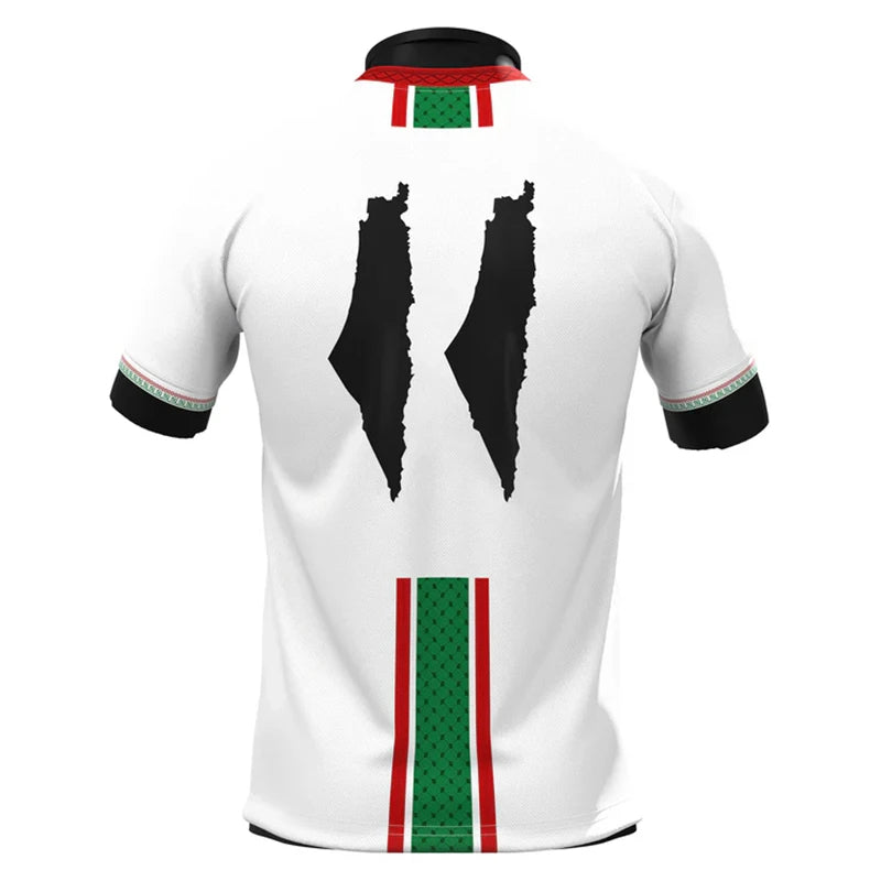Palestine flag children's Jersey in white style 3 back view