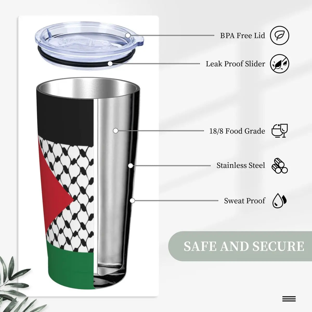 Palestine Keffiyeh Tumbler