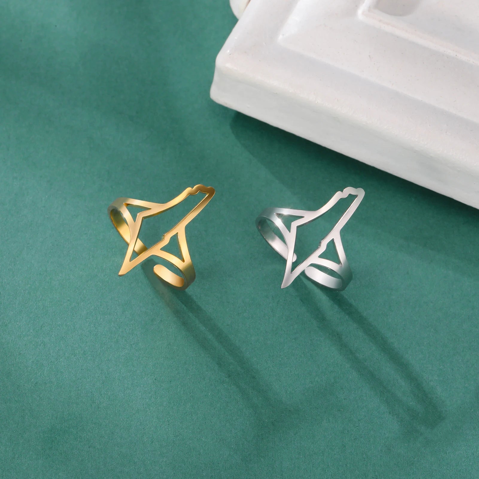 Adjustable Palestine map ring gold and silver color design-b