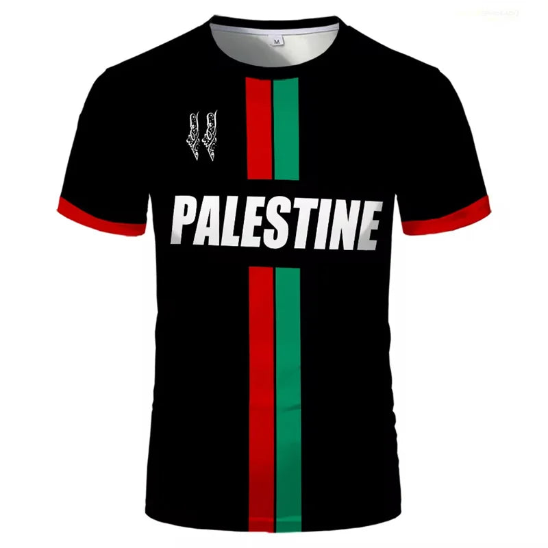 Palestine football jersey black