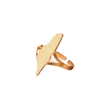Adjustable Palestine map ring gold color design-a