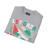 Folded Let Gaza live T-shirt sport gray color