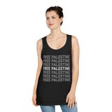 Women wearing Free Palestine tank top black