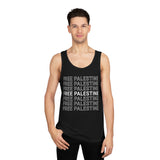 Man wearing Free Palestine tank top black