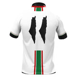 Palestine Arabic Football Jersey in white back view
