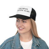 Women wearing Make Israel Palestine again cap