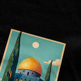 Palestine Jerusalem T-Shirt in black close up look