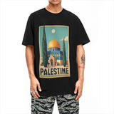 A man wearing Palestine Jerusalem T-Shirt in black