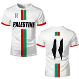 Palestine football jersey white front and back view 